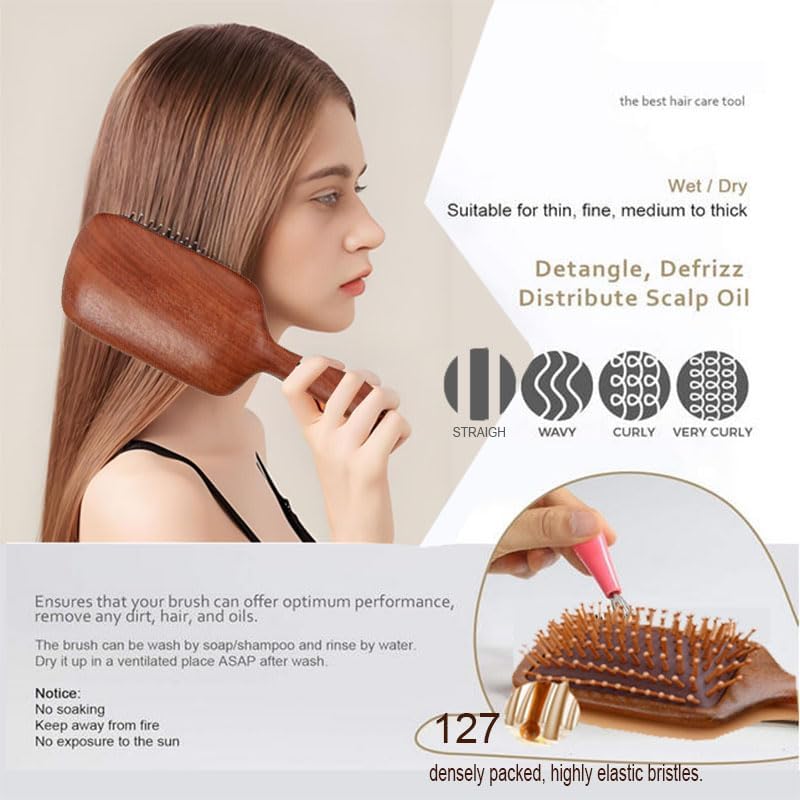 Deepcolorpy Lymphatic Contour Face Brush with Facial Roller Wet Hair Massager Kit, Self Care Brush Gift Set for Face Lift Lymph Drainage Hair Growth Relax,Christmas Birthday Holiday Gift for Mom Women - Image 3